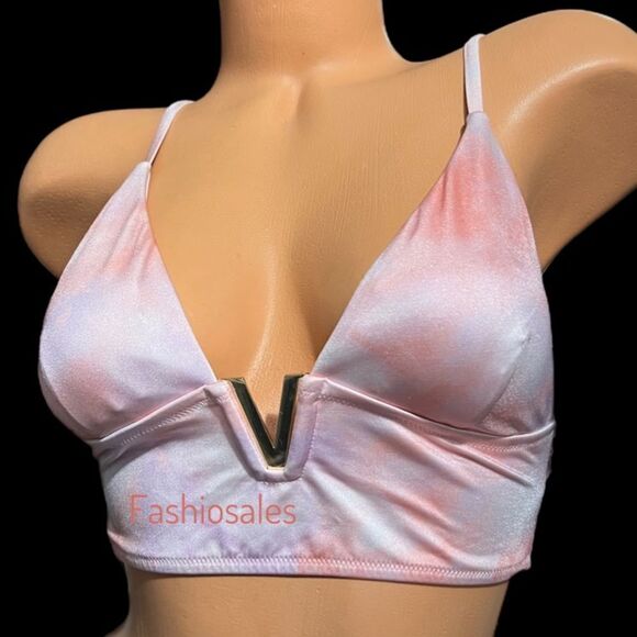 Victoria’s Secret Swim V- Hardware Sexy Padded Bralette Bikini Top Warm tie dye - Picture 5 of 7